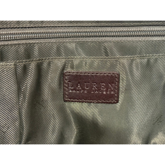 Vintage 90s Lauren Ralph Lauren Brown/Green Glen Plaid Tote Suede Trim - Picture 11 of 11